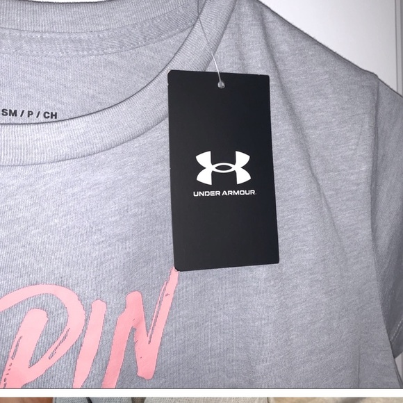 NWT 6/$20 Under armour t shirt woman’s athletic grey small/medium short sleeve - Picture 1 of 4
